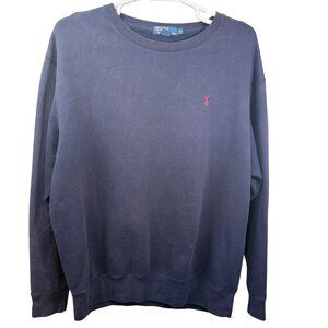 Polo By Ralph Lauren Mens Crewneck Sweatshirt XL Navy Red Pony Logo Classic Fit